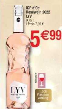 igp d'oc roséwein 2022 lyv