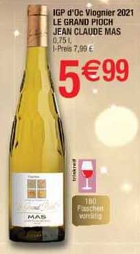 Igp D'oc Viognier 2021 Le Grand Pioch Jean Claude Mas