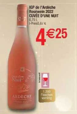 igp de l'ardèche roséwein 2022 cuvée d'une nuit