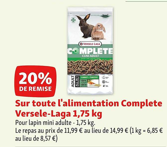 l'alimentation complète versele-laga 1,75 kg