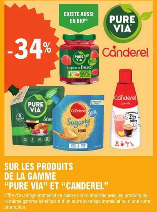 La Gamme "pure Via" Et "canderel"