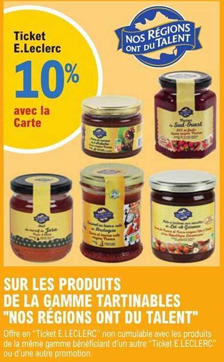 la gamme tartinables "nos régions ont du talent"