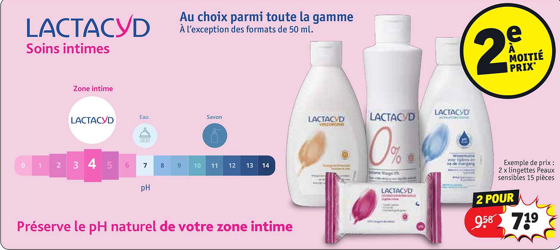 lactacyd 2 x l ingettes peaux sensibles 15 pièces