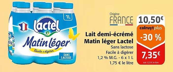 lait demi-écrémé matin léger lactel