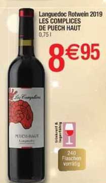 languedoc rotwein 2019 les complices de puech haut