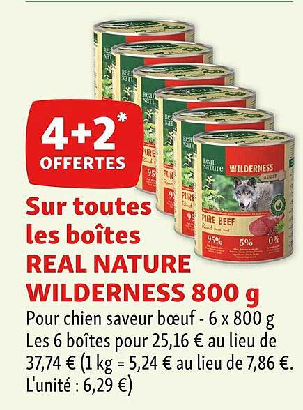 les boîtes real nature wilderness 800 g