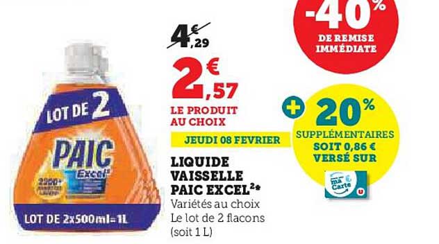 Liquide Vaisselle Paic Excel