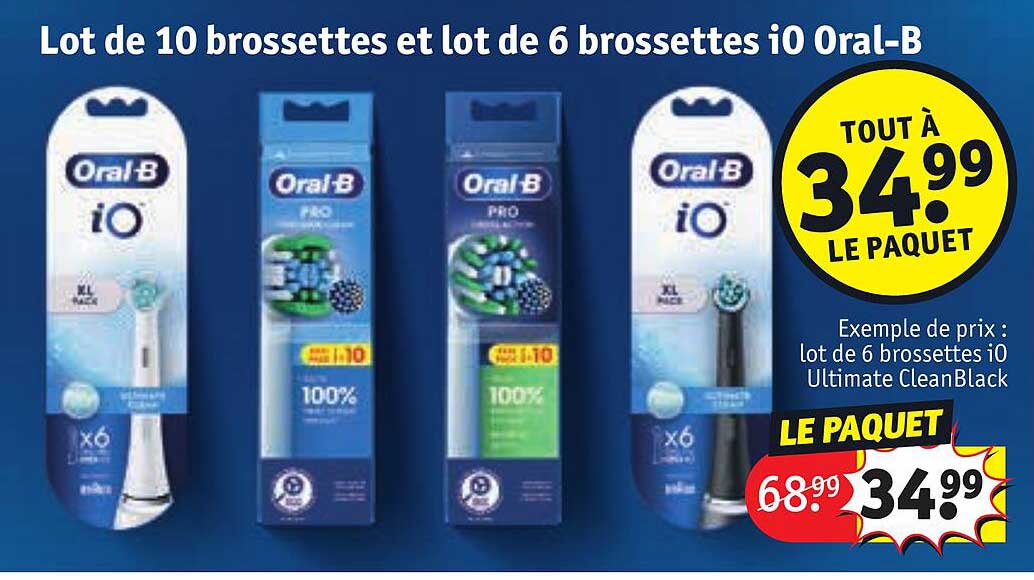lot de 10 brossettes et lot de 6 brossettes io oral-b