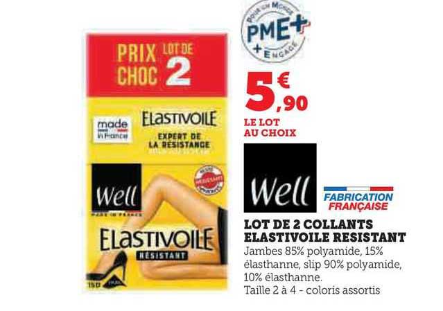 Lot De 2 Collants élastivoile Résistant Well