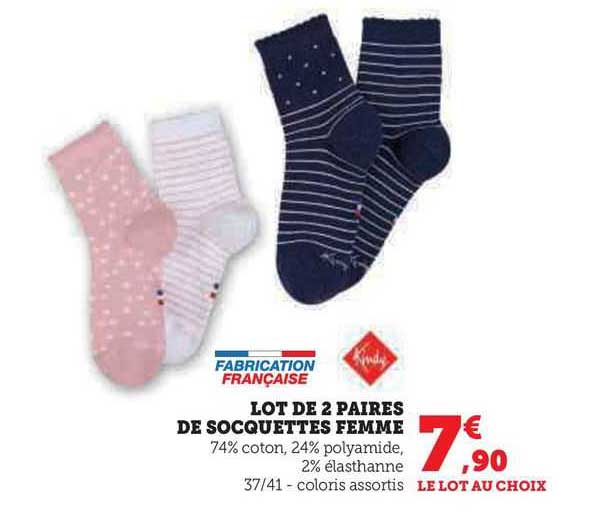 lot de 2 paires de socquettes femme kindy