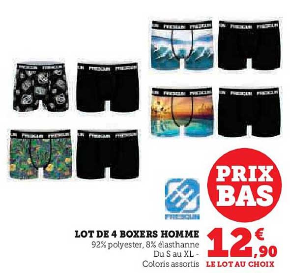 Lot De 4 Boxers Homme Freegun