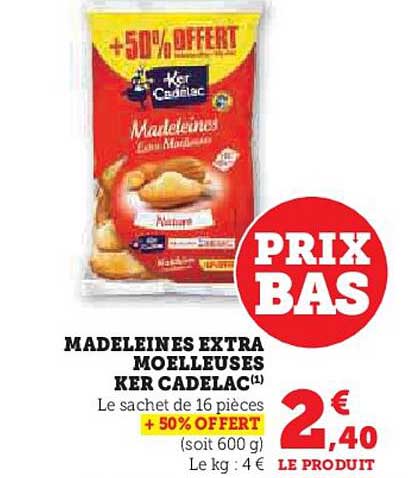 madeleines extra moelleuses ker cadélac
