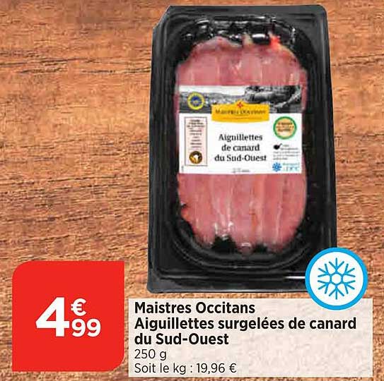 maistres occitans aiguillettes surgelées de canard du sud-ouest