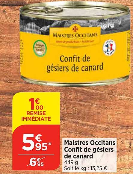 maistres occitans confit de gésiers de canard