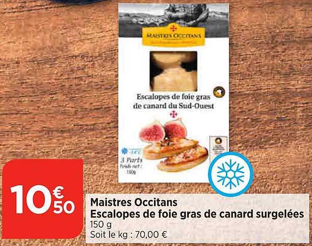 maistres occitans escalopes de foie gras de canard surgelées
