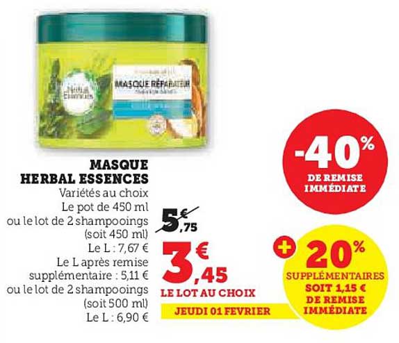 masque herbal essences