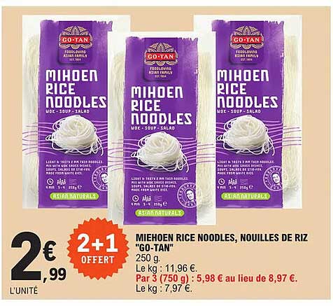 miehoen rice noodles, nouilles de riz "go-tan"