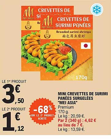 mini crevettes de surimi panées surgelées "mei asia"