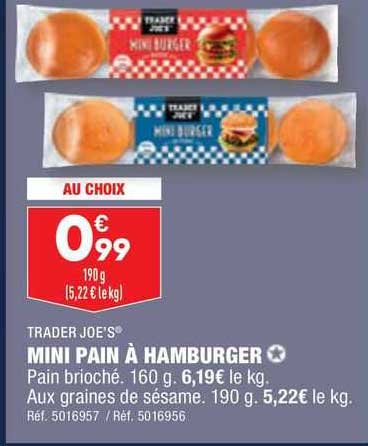 mini pain à hamburger trader joe's