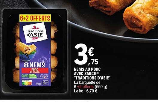 nems au porc avec sauce "traditions d'asie"