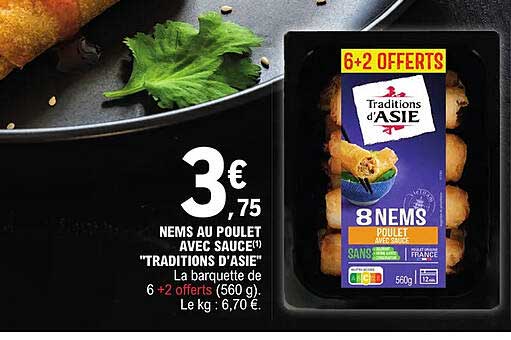 nems au poulet avec sauce "traditions d'asie"