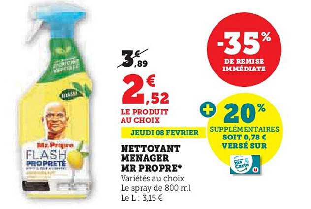 nettoyant ménager mr propre