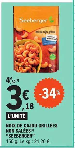 noix de cajou grillées non salées "seeberger"