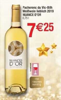 pacherenc du vic-bilh weißwein lieblich 2019 nuance d'or