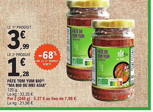 pâte tom yum bio "ma bio de mei asia"