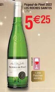 picpoul de pinet 2022 les roches saintes
