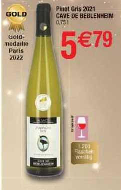 pinot gris 2021 cave de beblenheim
