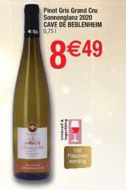 pinot gris grand cru sonnenglanz 2020 cave de beblenheim
