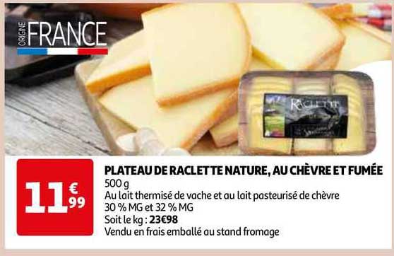Plateau De Raclette Nature, Au Chèvre Et Fumée