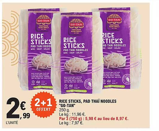 rice sticks, pad thaï noodles "go-tan"