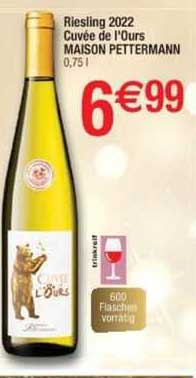 riesling 2022 cuvée de l'ours maison pettermann