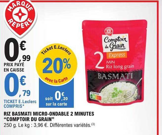 riz basmati micro-ondable 2 minutes "comptoir du grain"