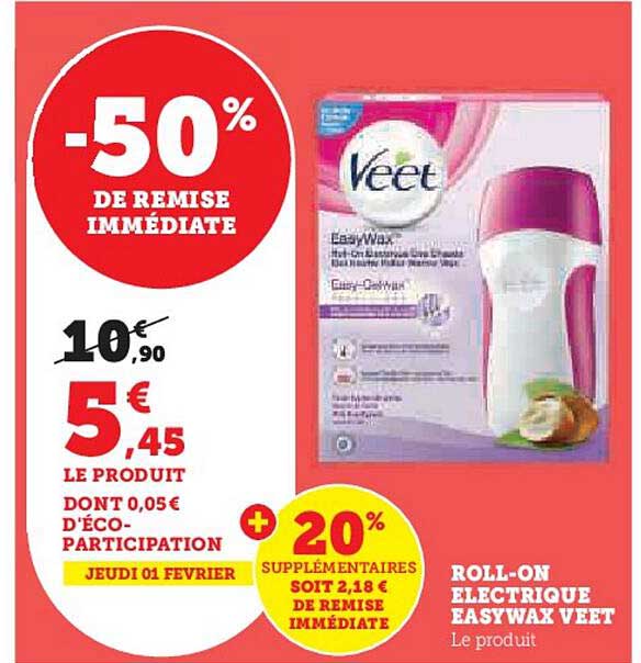 roll-on électrique easywax veet