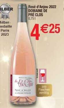 rosé d'anjou 2022 domaine de pré clos