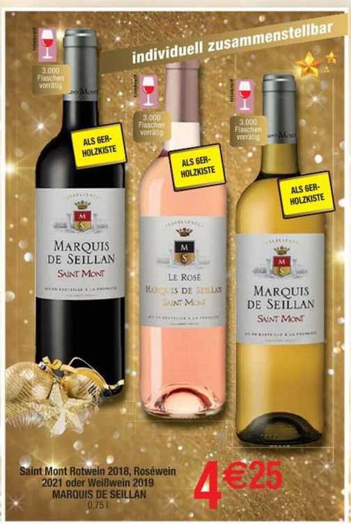 saint mont rotwein 2018, roséwein 2021 oder weißwein 2018 marquis de seillan