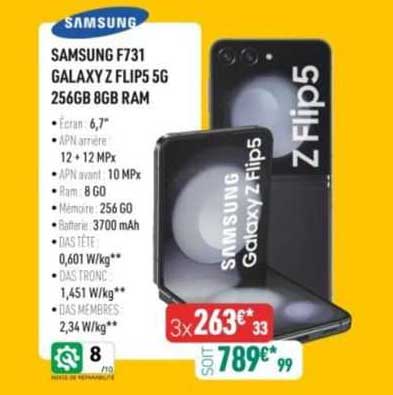 samsung f731 galaxy z flips 5g 256gb 8gb ram
