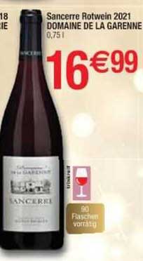 sancerre rotwein 2021 domaine de la garenne