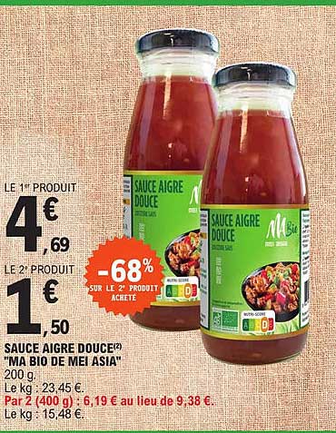 sauce aigre douce "ma bio de mei asia