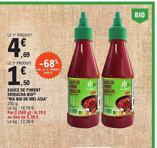 sauce de piment sriracha bio "ma bio de mei asia"