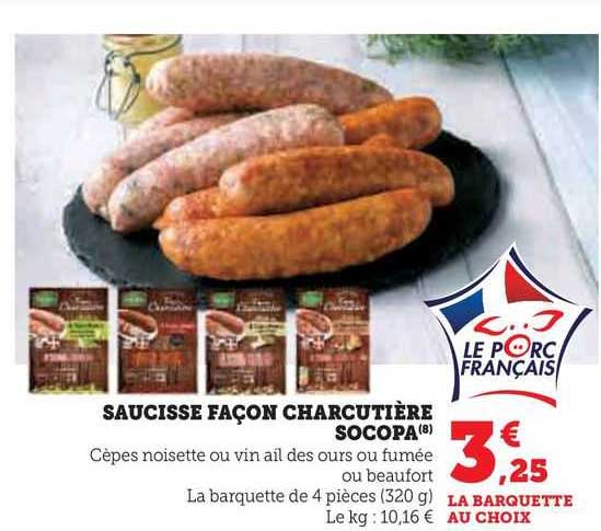 saucisse façon charcutière socopa