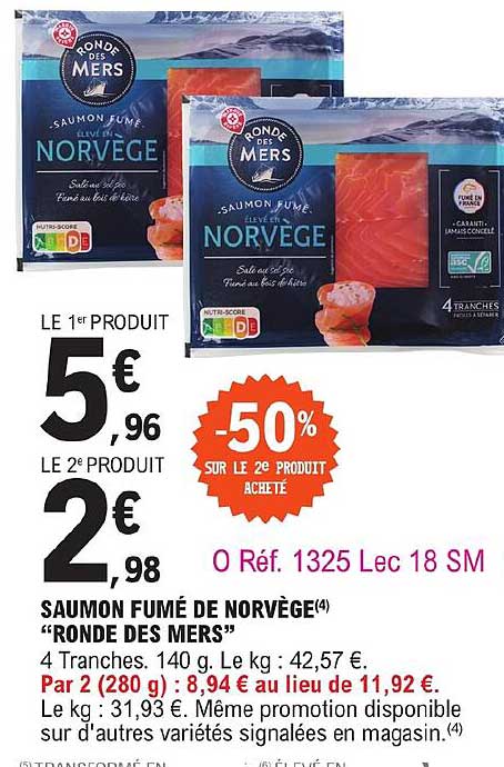 saumon fumé de norvège "ronde des mers"