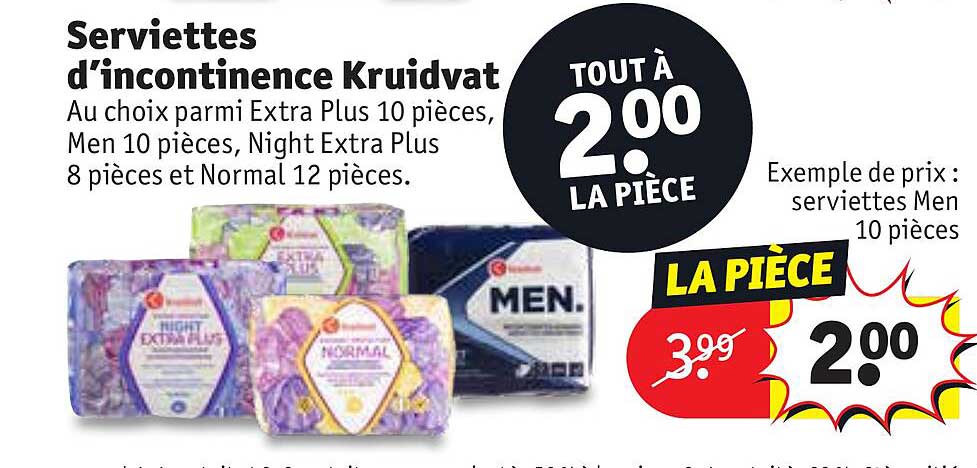 serviettes d'incontinence kruidvat