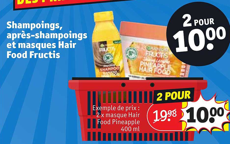 shampoing après-shampoings et masques hair food fructis