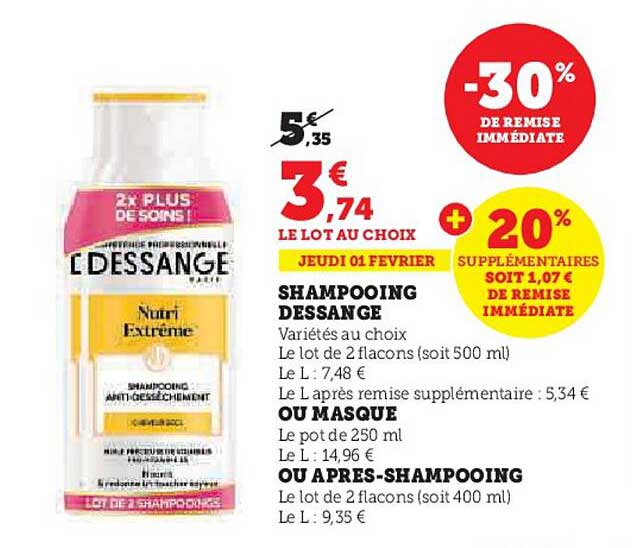 shampooing dessange ou masque ou après-shampooing