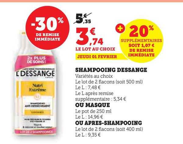 shampooing dessange ou masque ou après-shampooing
