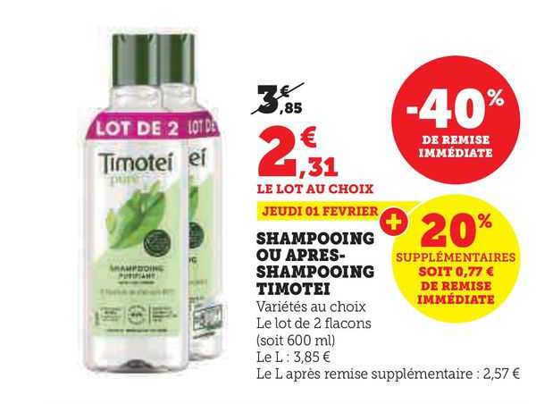 shampooing ou après-shampooing timotei